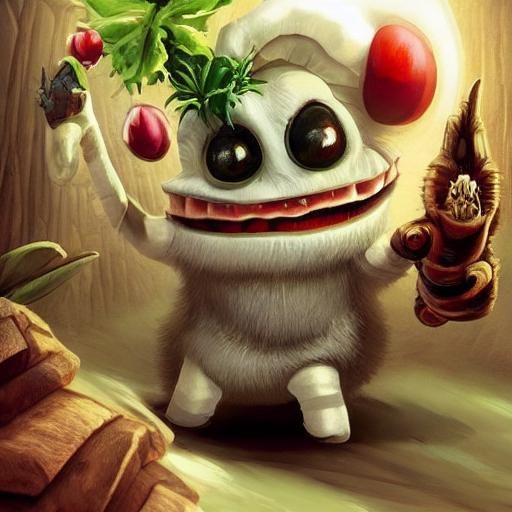 Cute Alien Plant Wizard in Maximalist Style