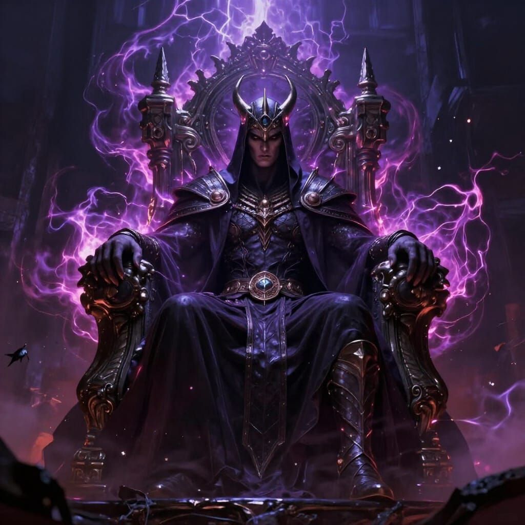 Shadow King on Throne with Arcane Energy