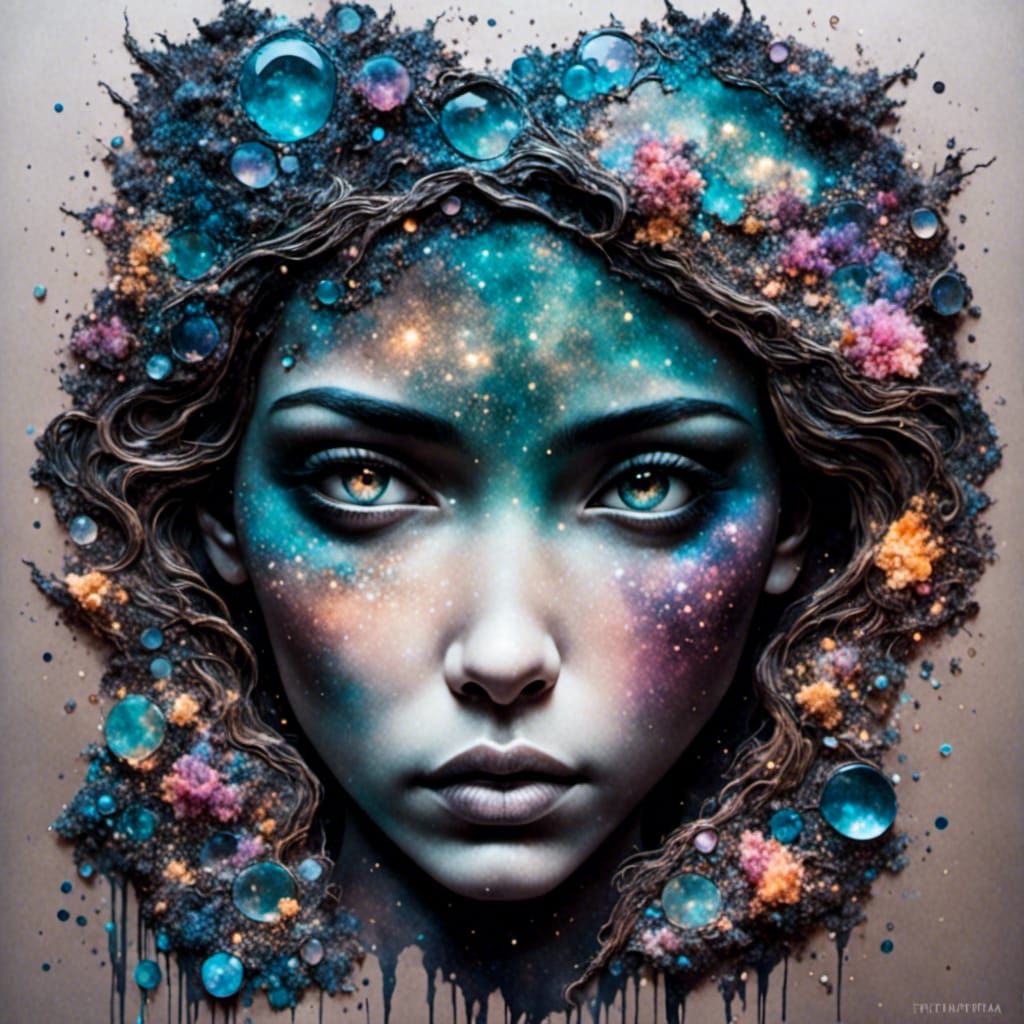 Colorful Fantasy Dreamscape in Alcohol Inks Style