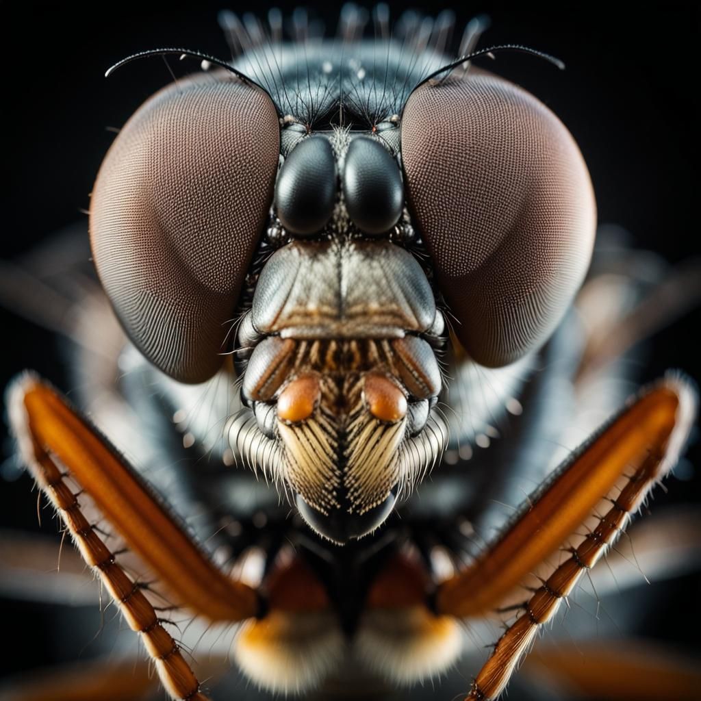 Macro Image of a Fly Face in High Definition
