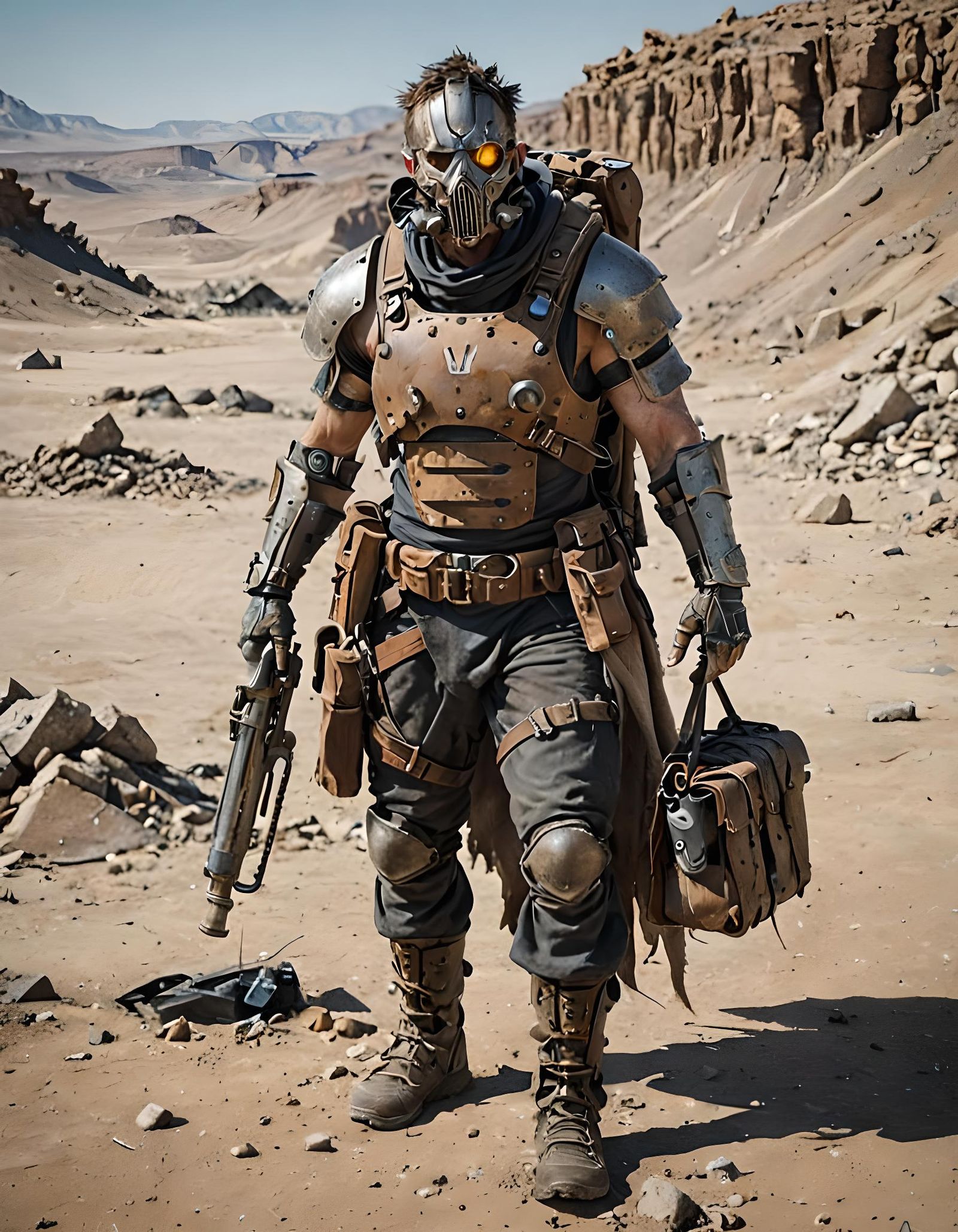 Wasteland Scavenger Equipped for Survival
