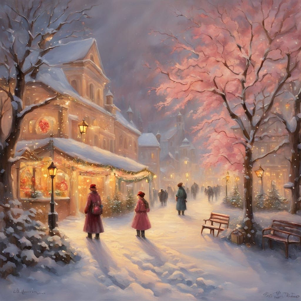 Serene Christmas Eve Night: Glowing Towns and Festive Spirit