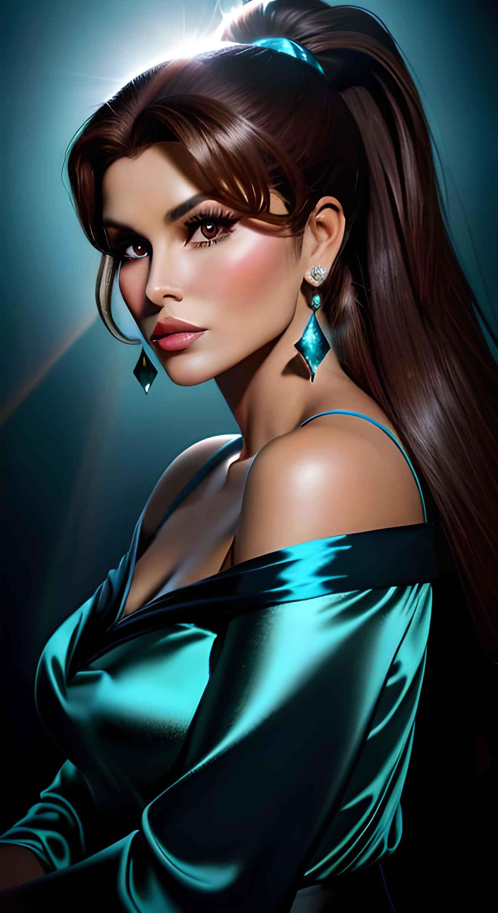 Raquel Welch Portrait in Chiaroscuro Style