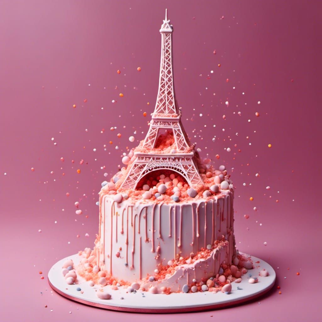 Eiffel Tower Cake Creation