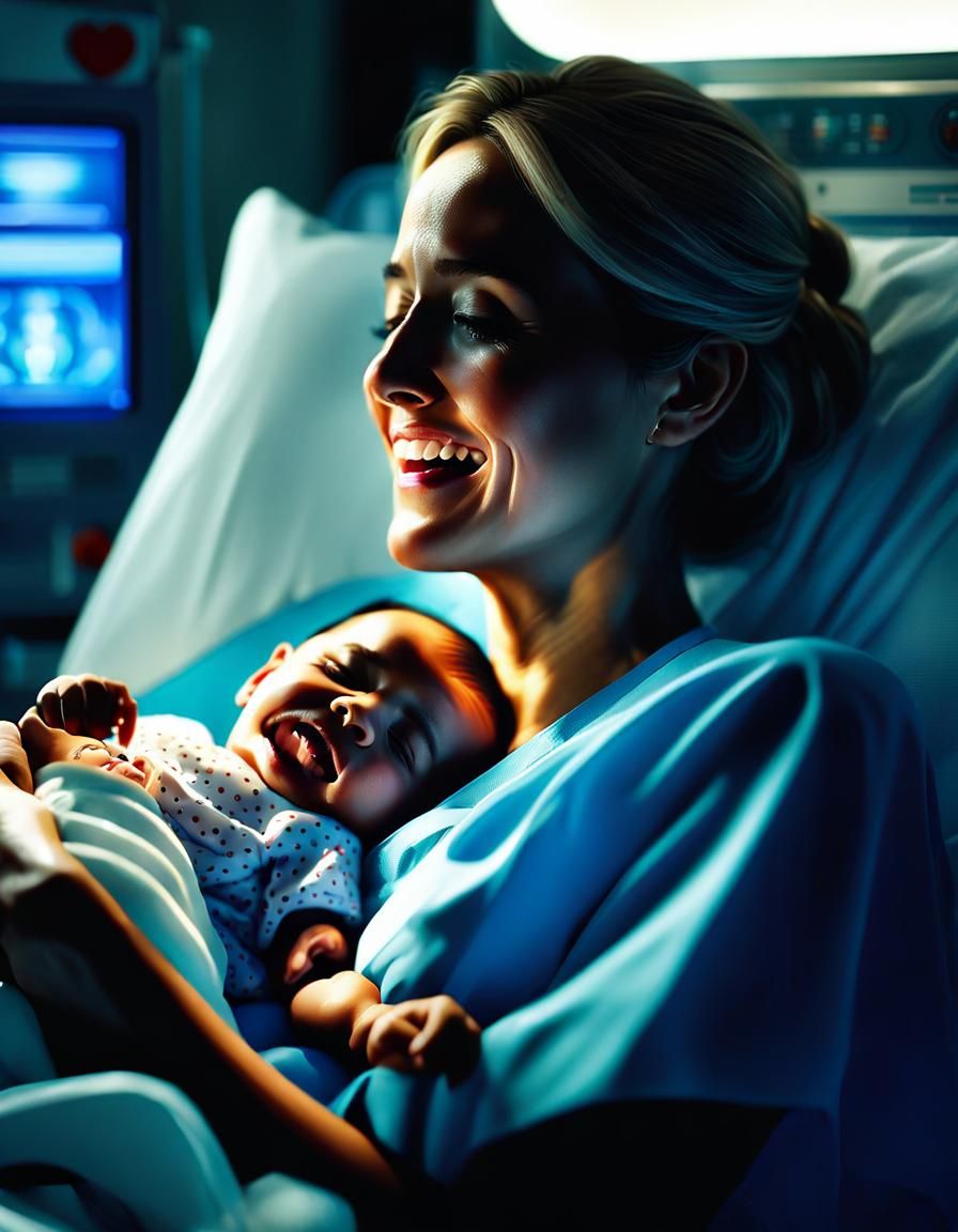 Mother and Child: A Digital Matte Painting of Joy