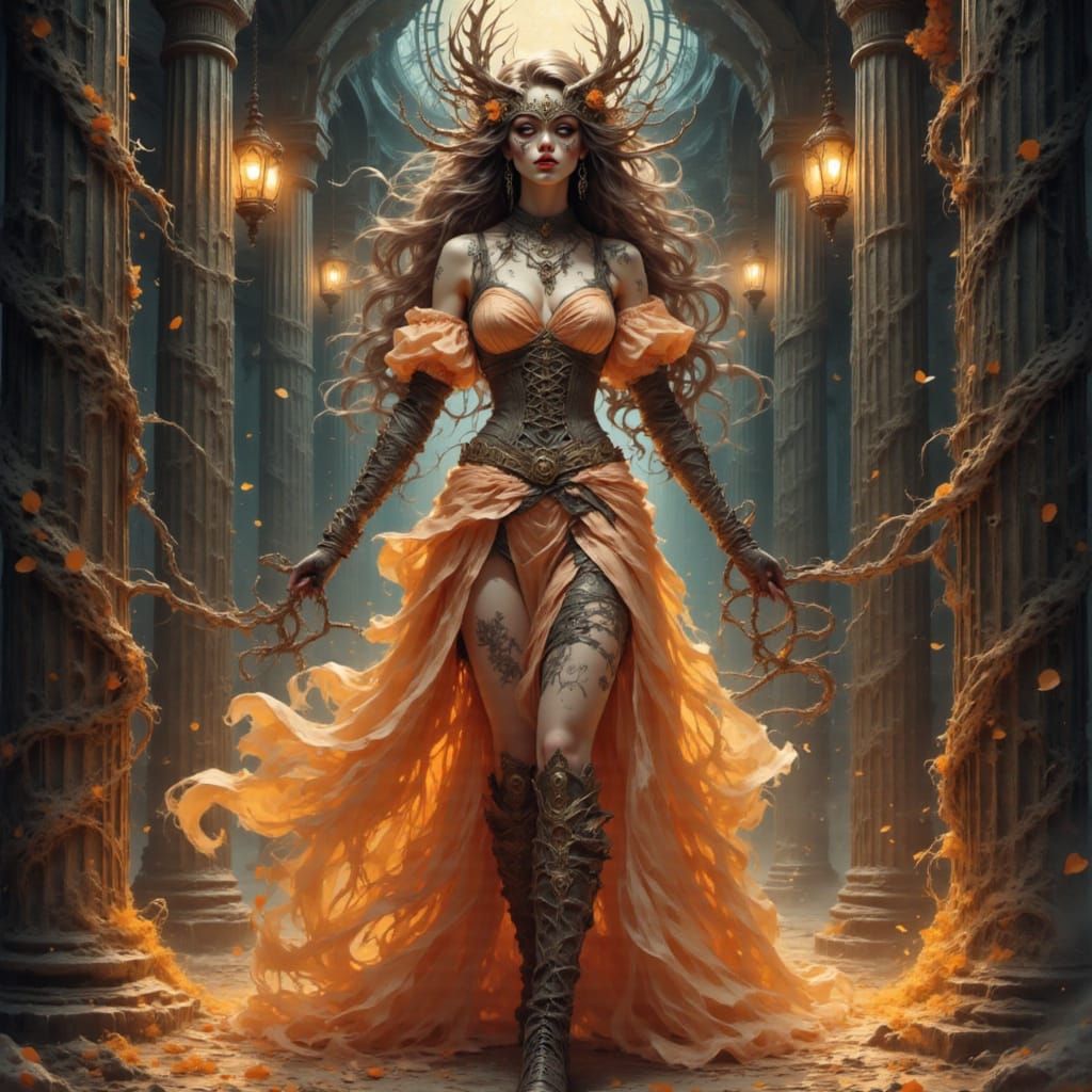 Sleeping Beauty's Dreamlike Trance in Mirrored Walls