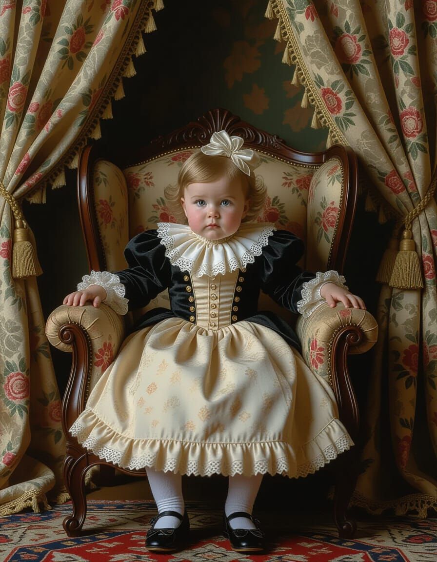 Victorian Child Portrait in Pre-Raphaelite Style