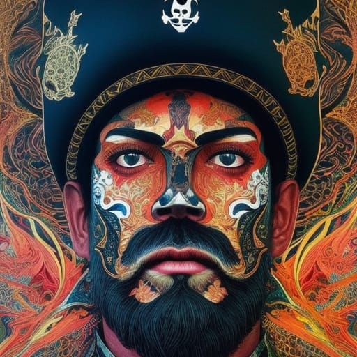 Intricate Pirate Captain in Borderlands Style