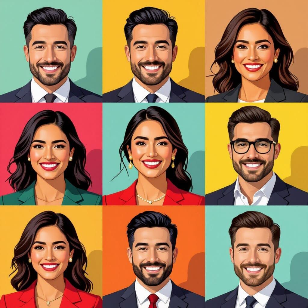 Diverse Leaders Collage in Vibrant Artistic Styles