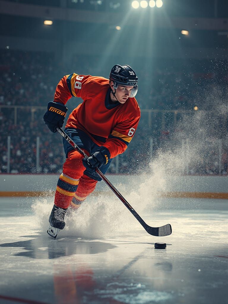 Hockey Player Scores Goal in Banksy-Inspired Sports Poster