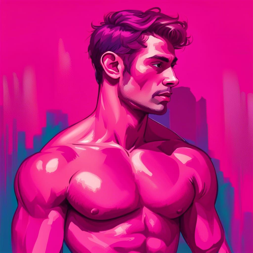 Magenta Personified: A Vibrant Digital Portrait