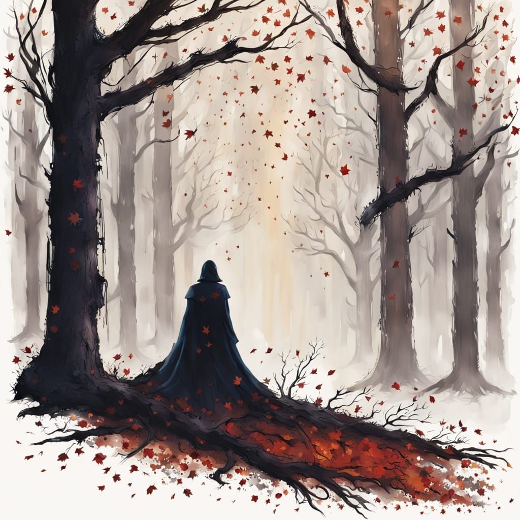 Phantom Face in Bonfire Shadows & Starry Night