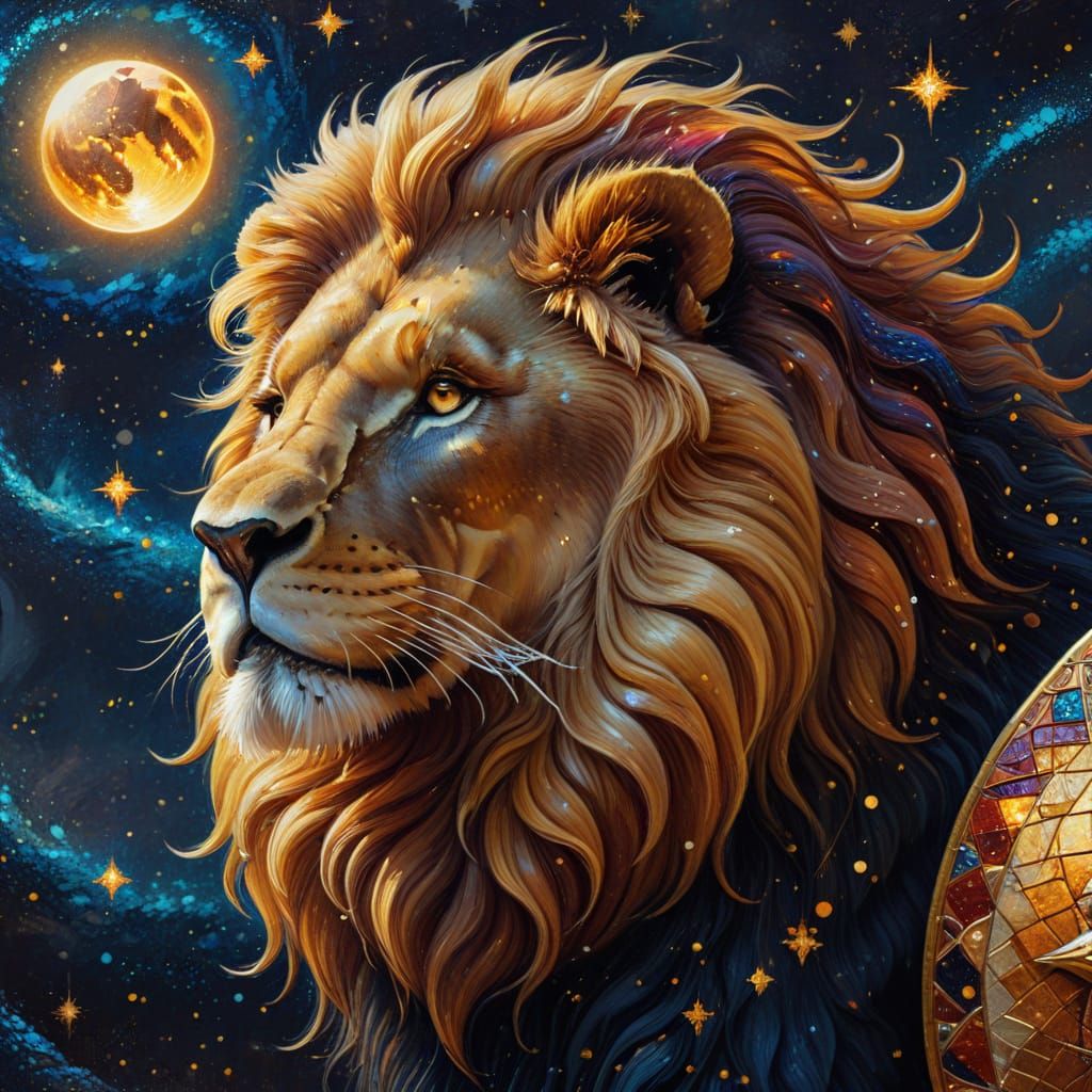 Astrology Art: Fish and Lion Zodiac Signs