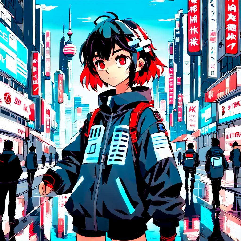 Neo Tokyo Pop: Sci-Fi Cityscape in Anime Style