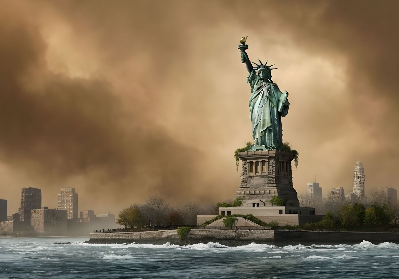 Ellis Island After Global Warming