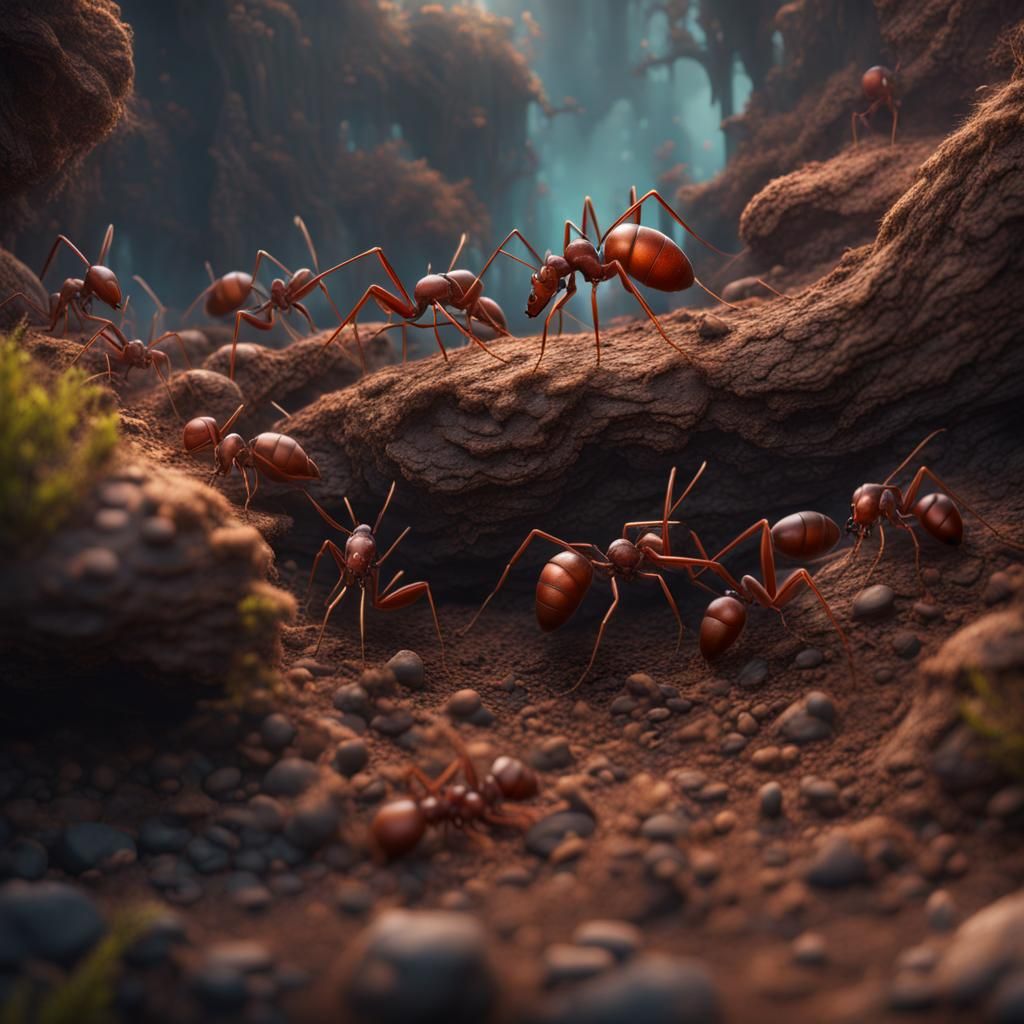 Detailed Ant Colony Matte Painting in 8k