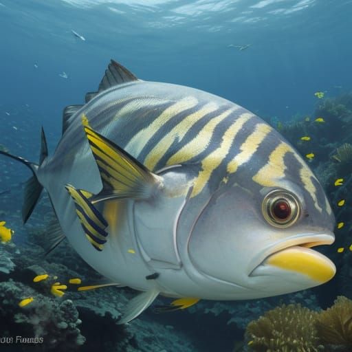 Hybrid Bumblebee Striped Tuna Fish in Water