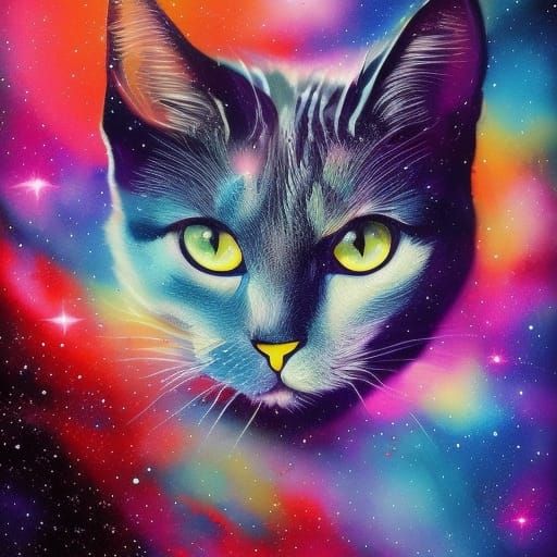 Cat in Space: Graffiti Art Galaxy