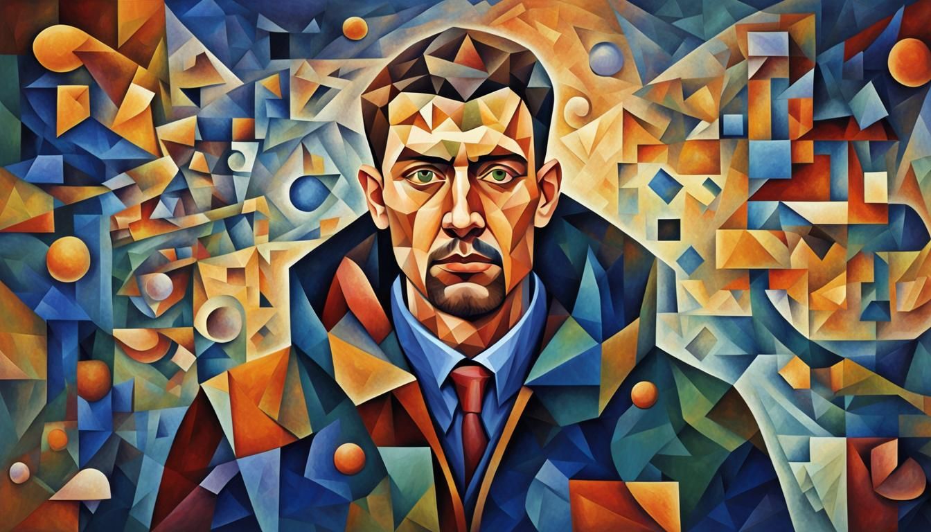 Cubist Man in Cosmic Universe