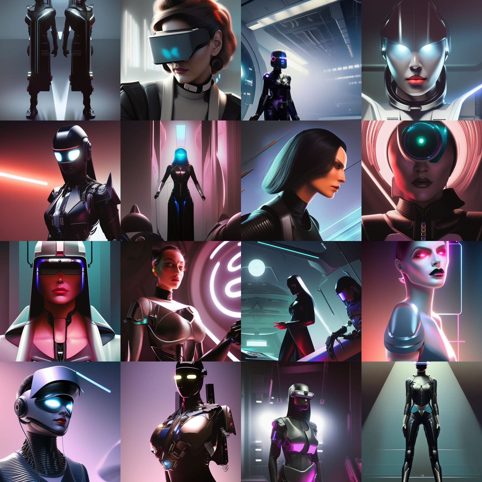 Futuristic Transgender Woman in VR: Digital Neo-Noir