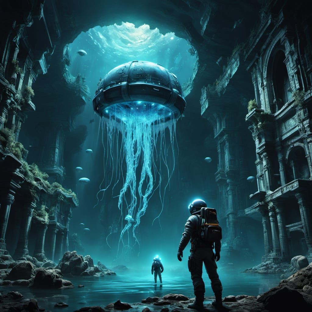 Deep Sea Diver Explores Alien Ruins Underwater