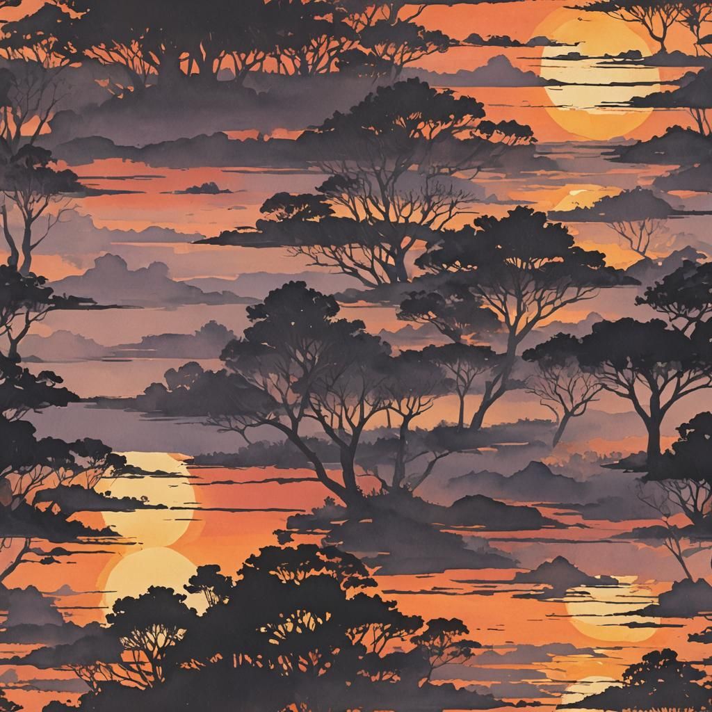 Simple Sunset Generated by AI