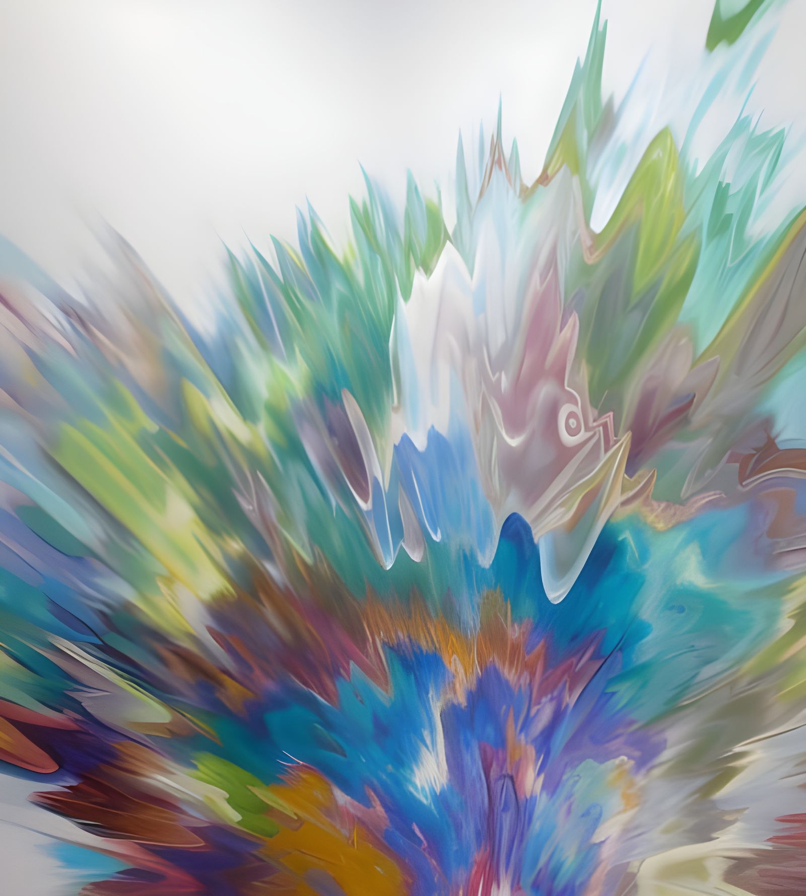 Geometric Abstract Art in Hyperreal Polychromatic Style