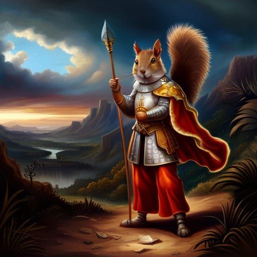 Noble Squirrel Prince Portrait in Medieval Armor