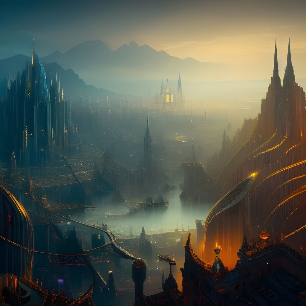 Elites in Ivory Towers: Detailed Matte Painting