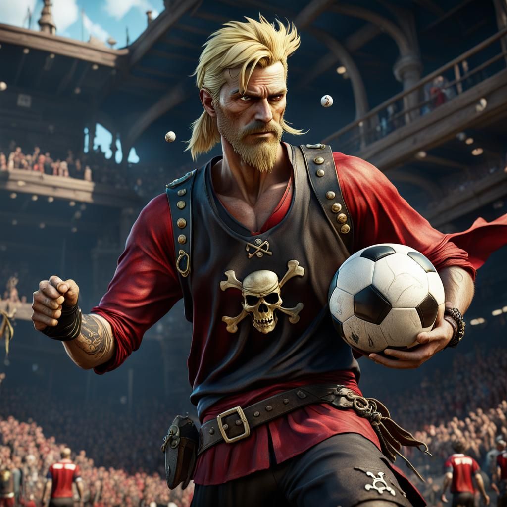 Blonde Pirate at the Bay Soccer Stadium