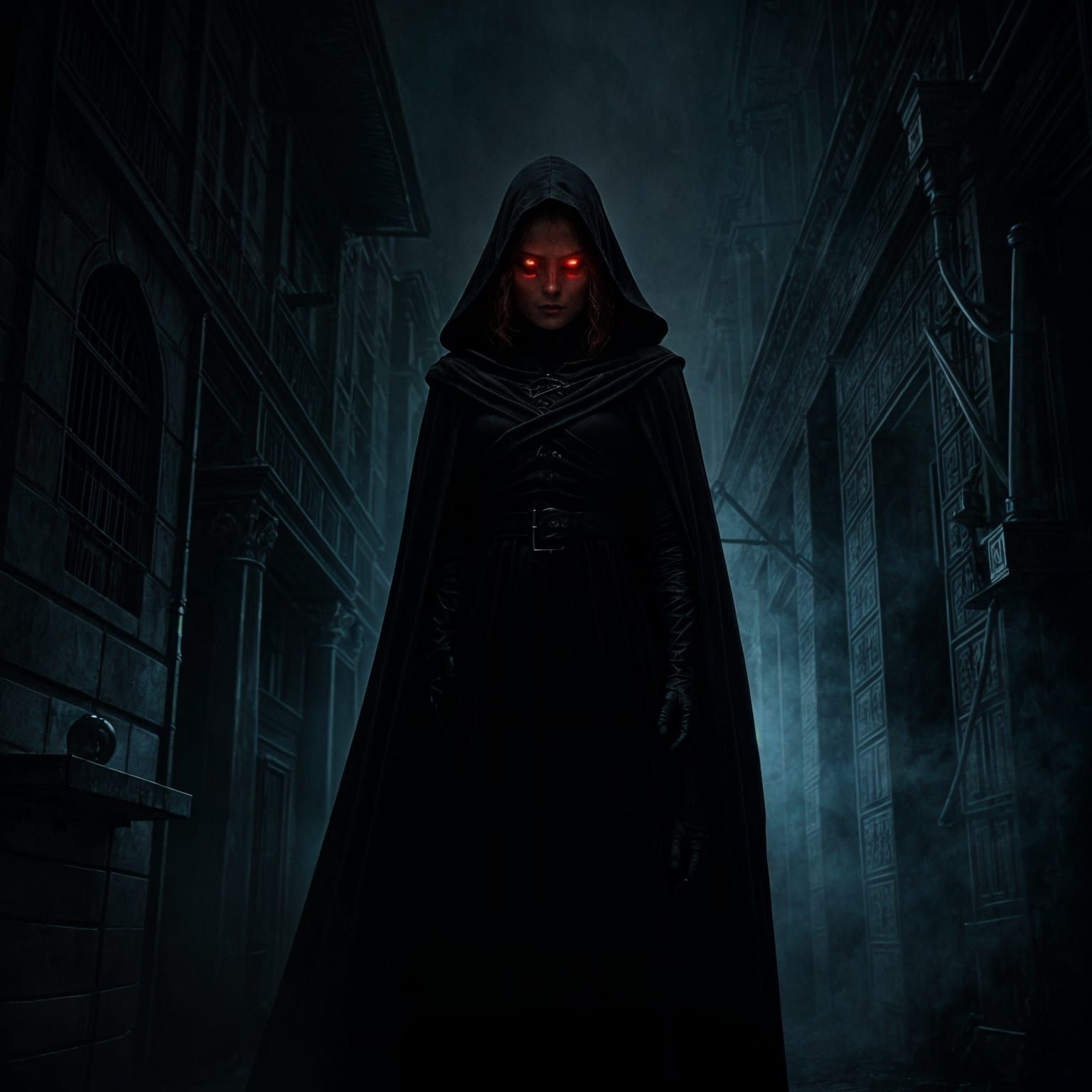 Shadow Weaver: Cinematic Supervillain in Dark Alleyway