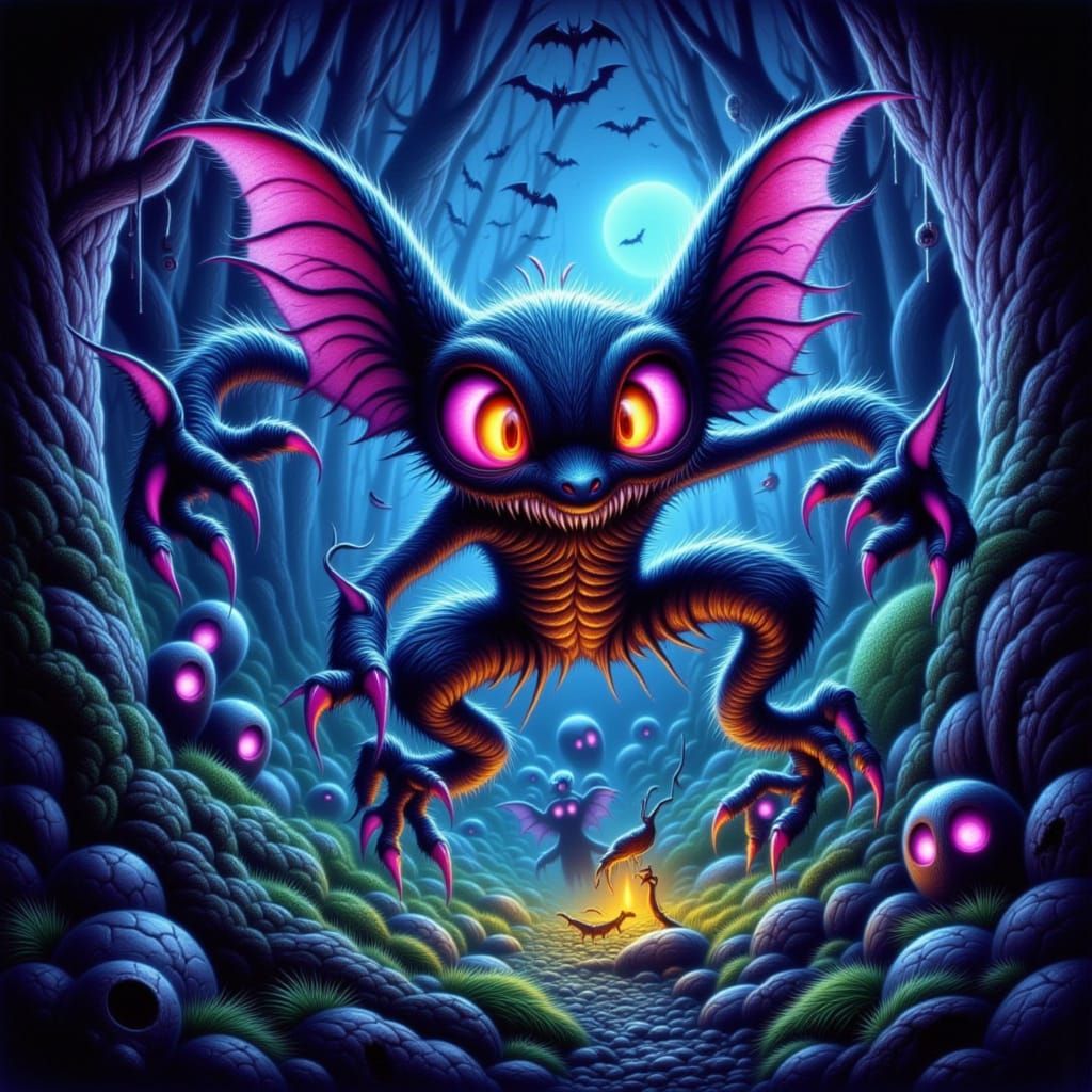 Mystical Fae Creatures in Dark Realm