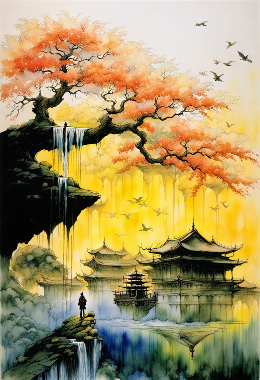 Ethereal Fantasy Art in Yoshitaka Amano Style