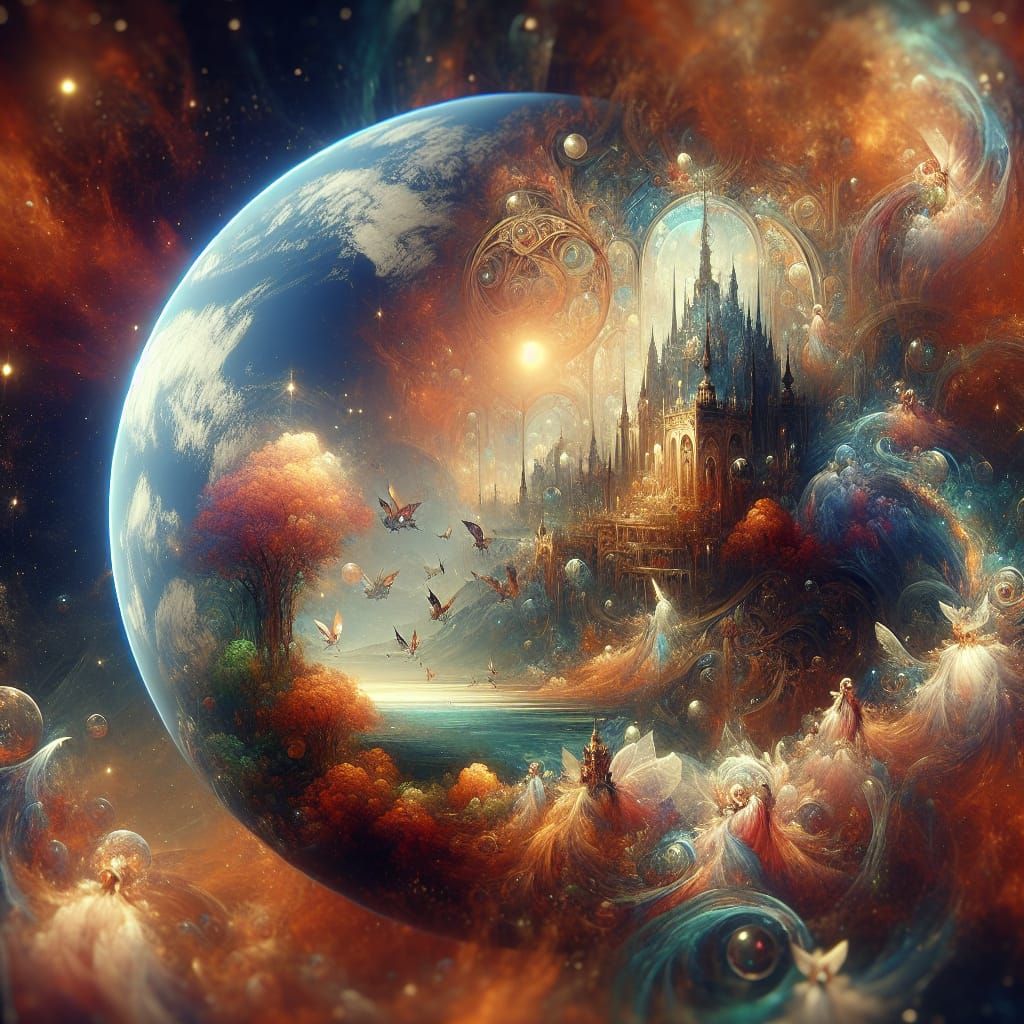 Fantastical Wizard of Oz Landscape Embedded Within a Detaile...