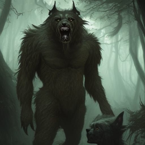 Monstrous Werewolf Warrior in Dark Thorn Forest