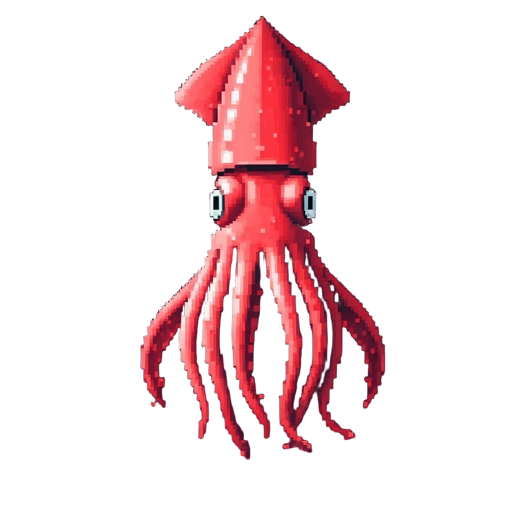 Colossal Squid in Simple Pixel Art