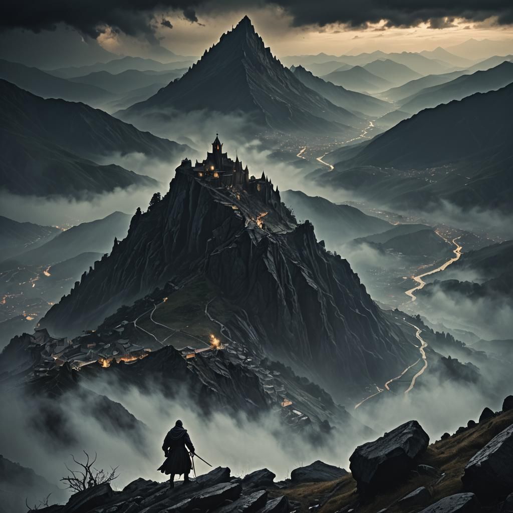 Dark Fantasy: Littorina Climbs Mountain Above Genoa