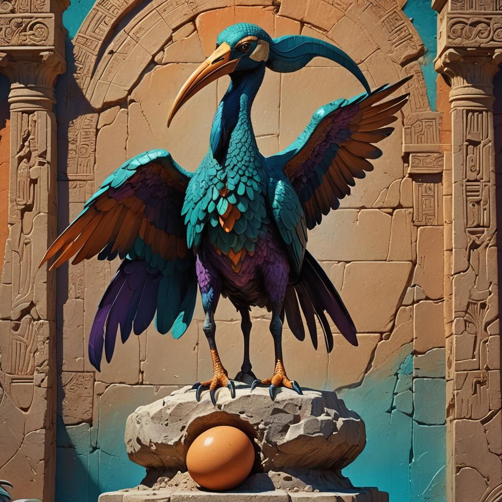 Thoth as an Ibis: Mythological Concept Art