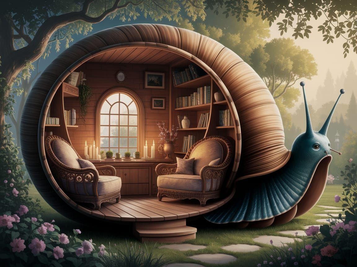 Cozy Snail Shell Reading Nook