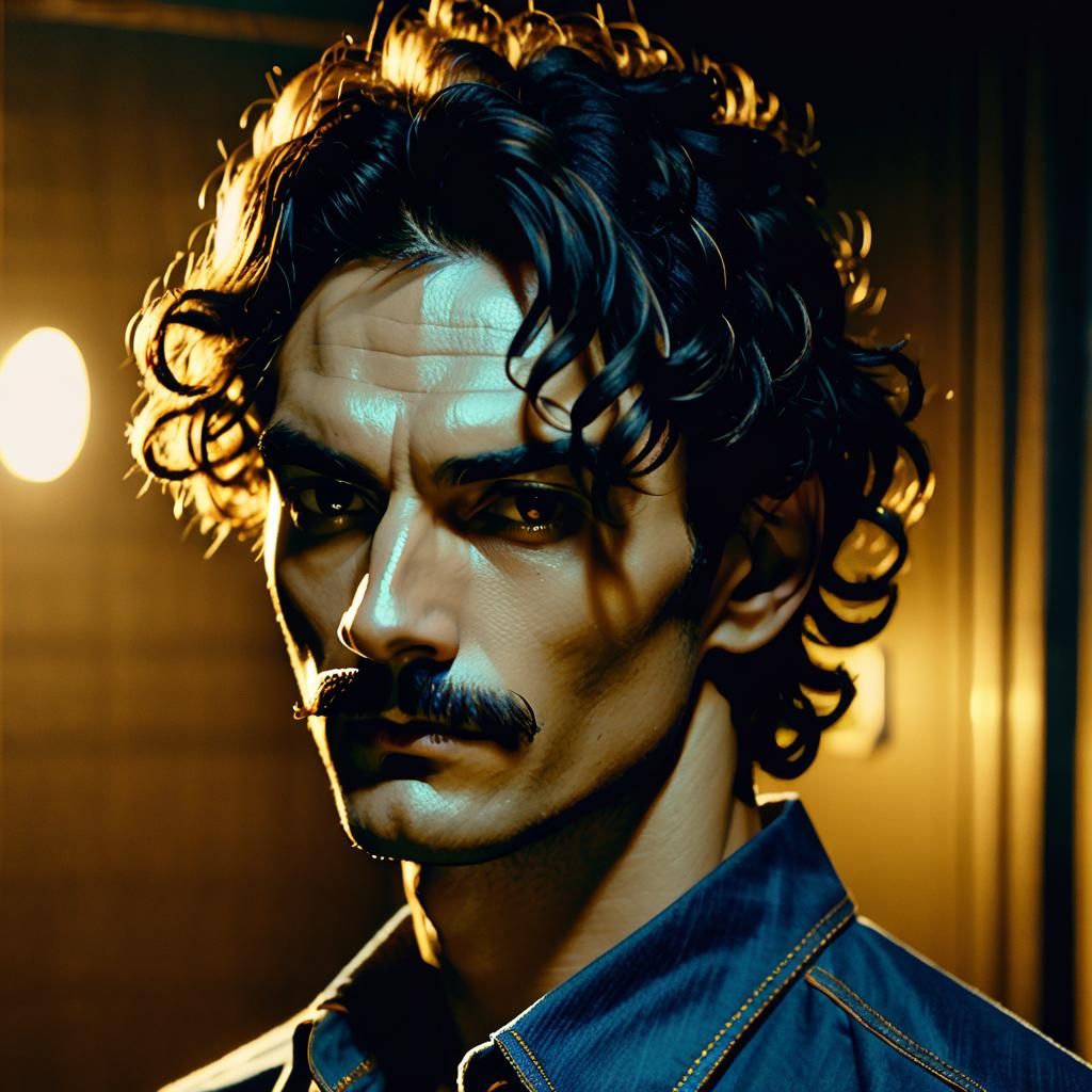 Cinematic Portrait of a Young Man in Denim