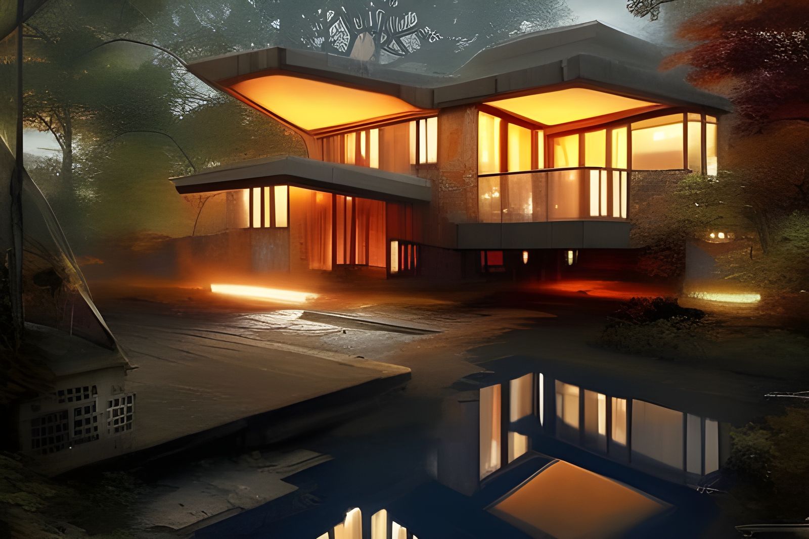 Futuristic Frank Lloyd Wright House in Salvaged Style