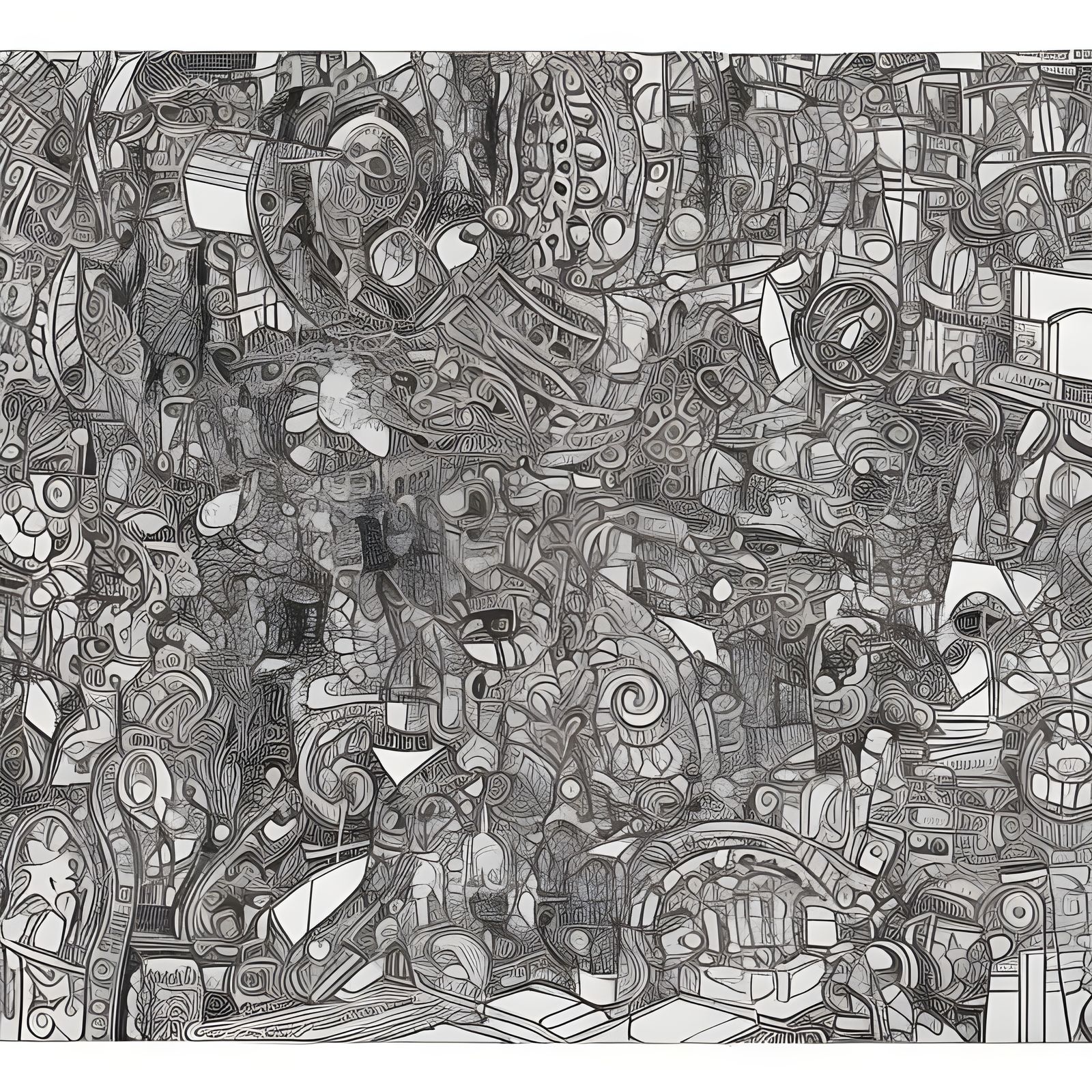 Intricately Detailed Maximalist Composition