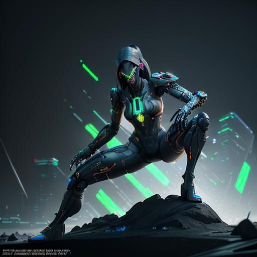 Nintendo Switch Girl in Cyberpunk Anime Style