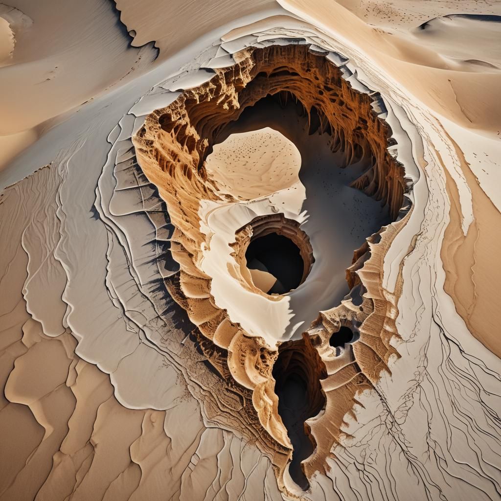 Monumental Mineral Architecture in Desert Landscape