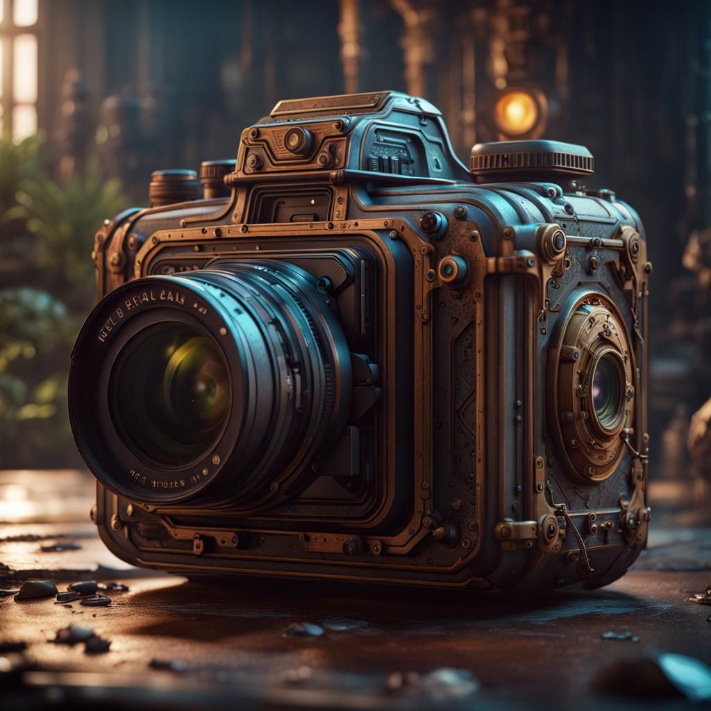 Futuristic Camera Design in 2093, Detailed Matte Painting