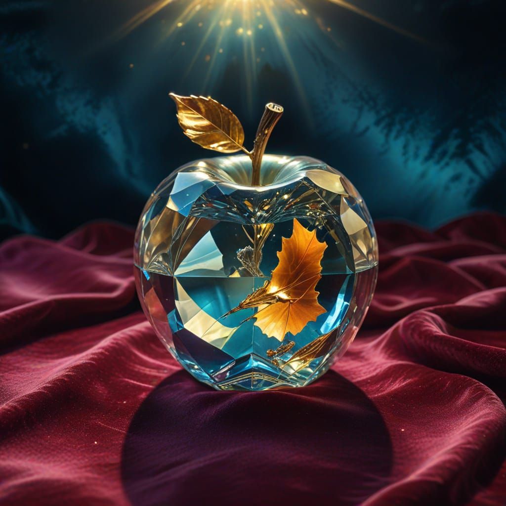 Crystal Apple in Vibrant, Iridescent Hues
