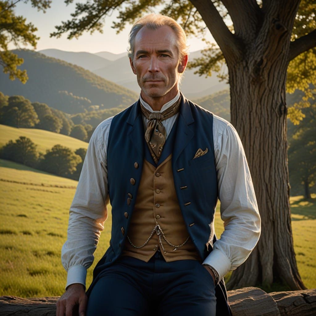 Scottish Gentleman in Colonial Attire, Virginia Countryside