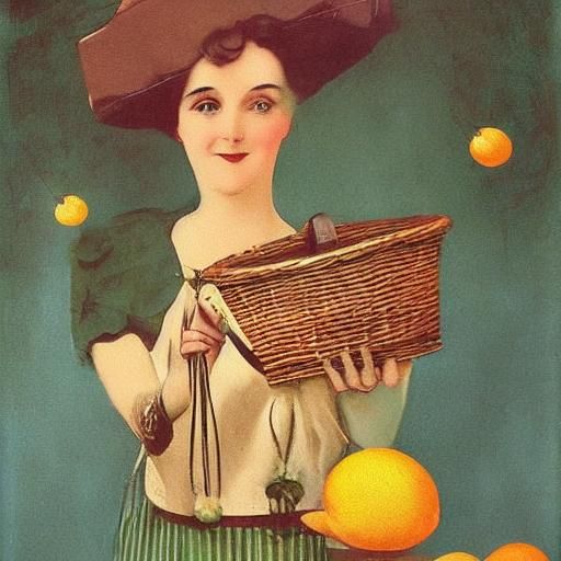 Art Deco Photograph of Women with Lemons