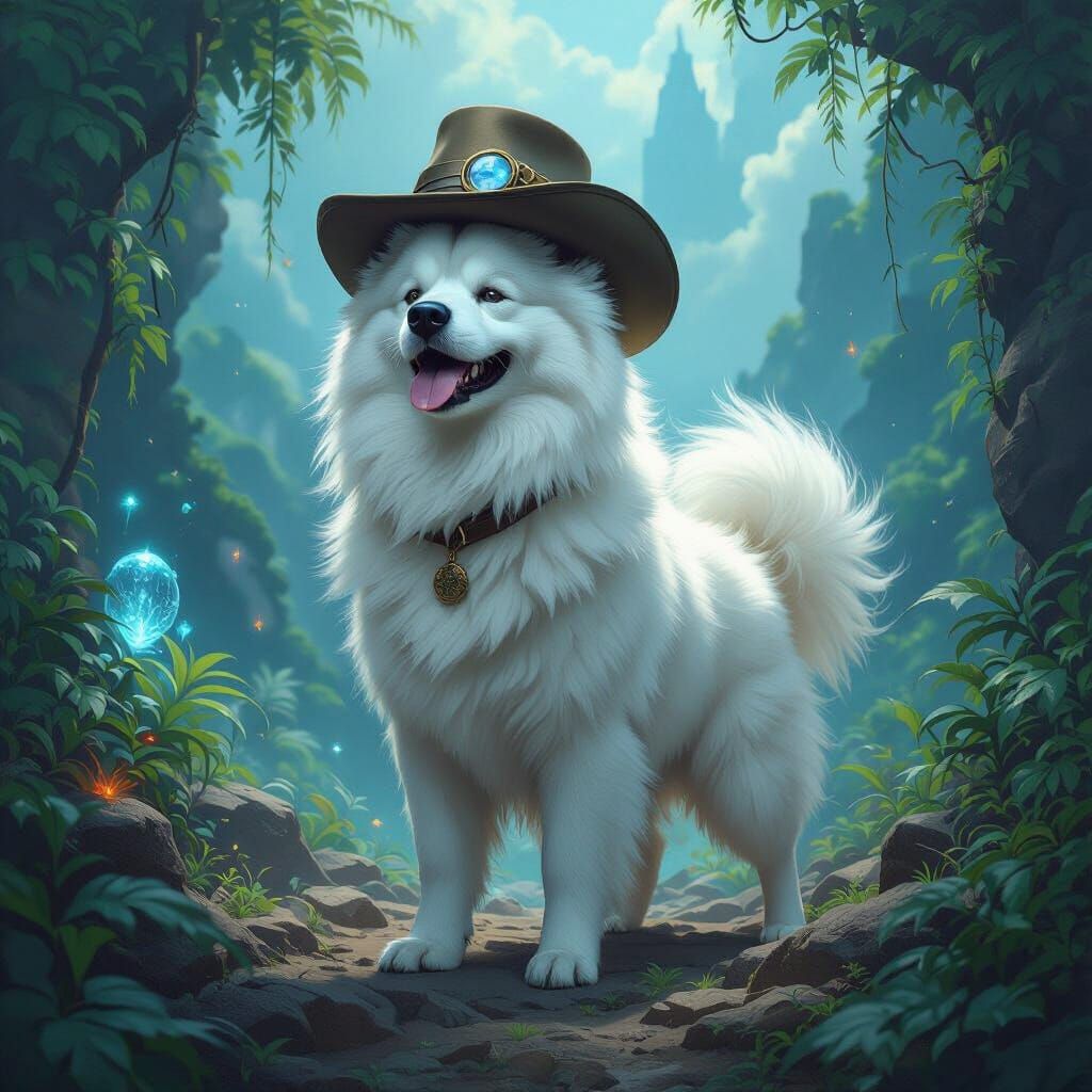 Victorian Samoyed Explorer Discovers Cloud City