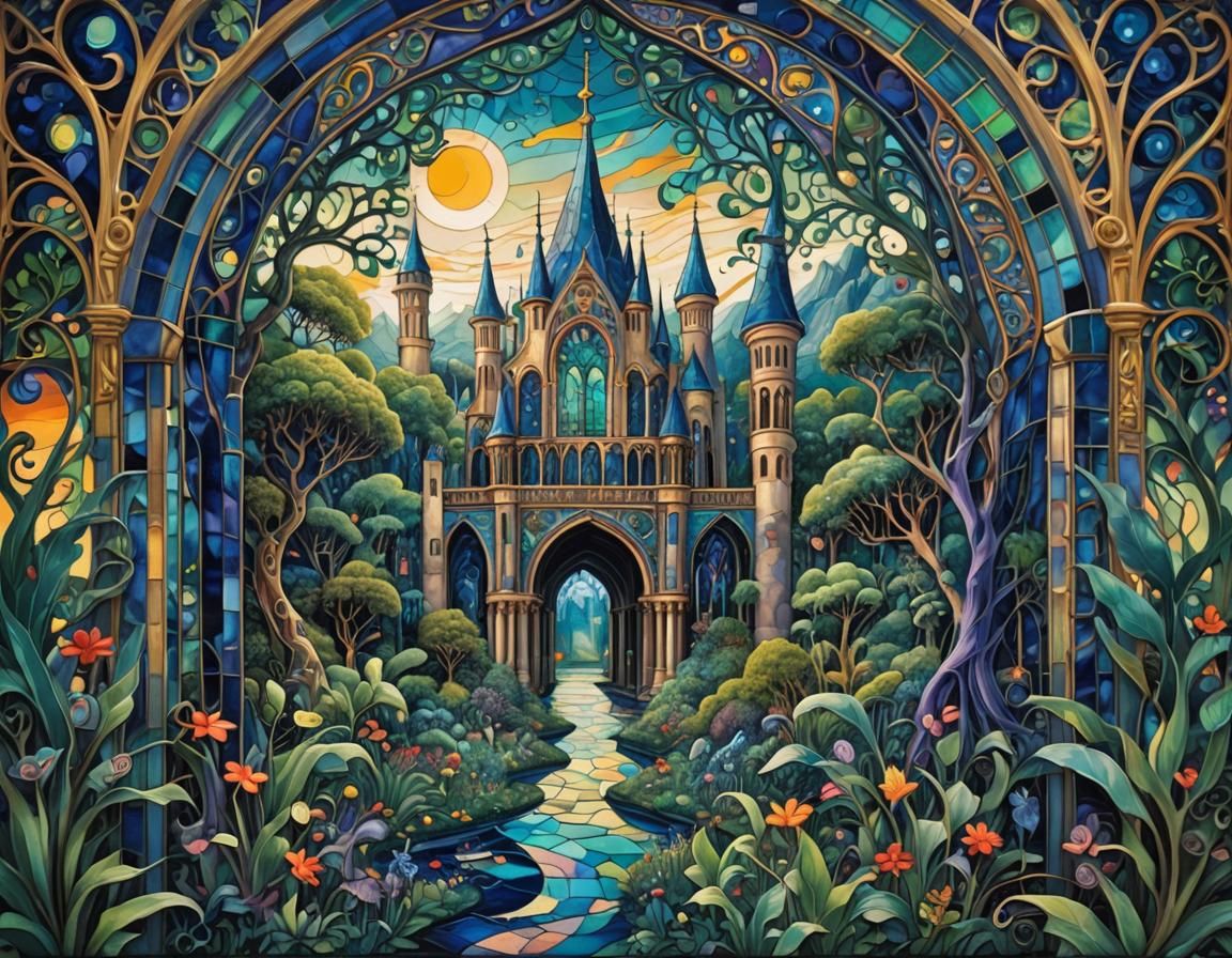 Surrealist Dreamscape with Gothic Fantasy Creatures